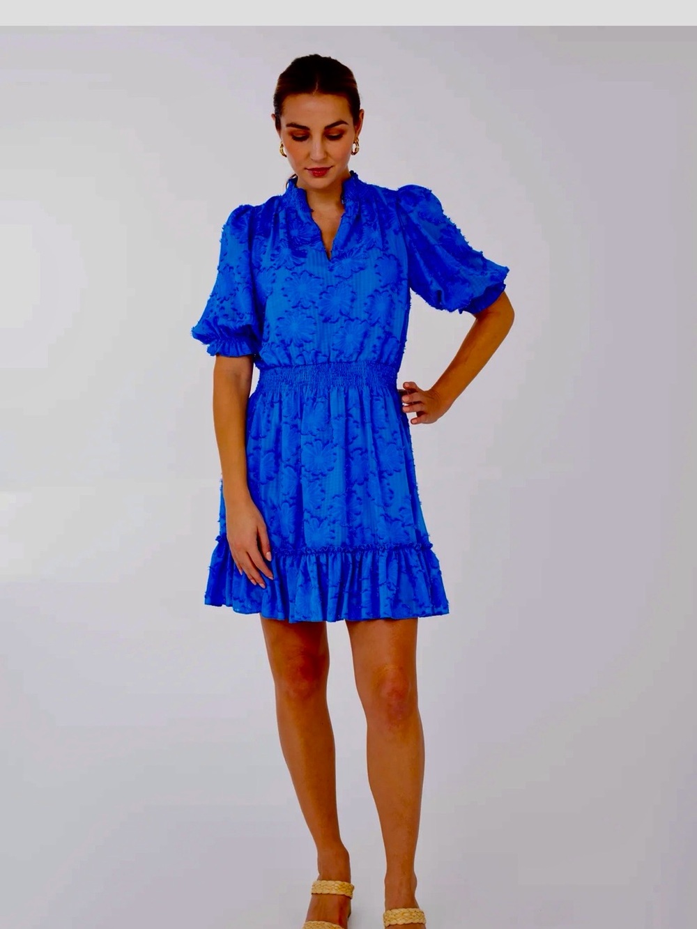Abbey-Glass chiffon vibrant purple dress with sunflower  motif NWT!  Never worn! - Picture 11 of 12